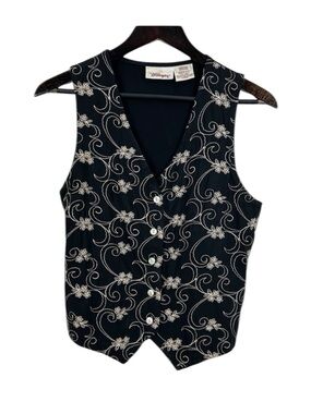 Worthington Vintage Western Embroidered Vest Women's Size Medium